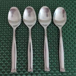 Dansk Elsinore Soup Spoons Lot Set Of 4 Stainless Satin Flatware Vtg Torun Oval. Fixed Price $27.99.