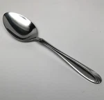 Vtg Revere Silver "RVS3" Stainless Soup Spoon - Glossy, Swirl Tip. Fixed Price $7.95.