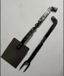Custom Handmade Artisan Forged Grilling Bbq Tools Meat Fork Spatula - Never Used. Fixed Price $77.00.