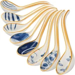 Soup Ceramic Large Asian Set Of 8 Ramen Korean Style.... Fixed Price $40.15.