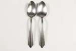 (2) Royal Allegheny RFL9 Table Place Soup Spoons Stainless Steel Art Deco. Fixed Price $9.74.