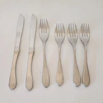 6 Pc Knork Stainless Flatware 2 Knives 1 Dinner 3 Salad Forks. Fixed Price $11.97.