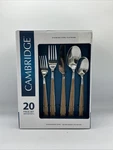 Cambridge Esben Beachwood 20 Pc Set Stainless Steel Flatware New. Fixed Price $35.99.