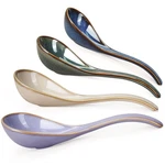 Artena Chinese Soup Spoons, Ceramic Asian With Deep Arc Anti-roll Desi.... Fixed Price $28.82.