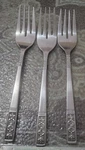 Customcraft Stainless CUS3 Fleur De Lis 6.25" Salad Forks Set Of. Fixed Price $12.00.