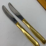 Lot Of 2 Vtg Viners Sheffield Gold Electroplate, Stainless Steel Knife VS35. Fixed Price $20.40.