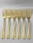 Hampton Silversmiths HSV149 Stainless Gold Electroplate 6 Salad Forks Flatware. Fixed Price $22.09.