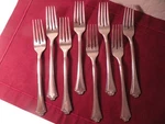 Set Of 8 Dinner Forks Stanley Roberts Rogers Lavalier Burnished Stainless 7 1/2". Fixed Price $40.28.