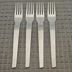 Italy Stainless Danish Modern Design UNF339 Flatware Dinner Forks Set Of 4. Fixed Price $36.00.