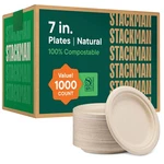 100% Compostable Paper Plates 7 Inch 1000 Count Heavy-duty Dessert -.... Fixed Price $102.66.