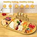 Sootfro Charcuterie Bamboo Cheese Board Gift Set With Knives 23 Long Decor New!. Fixed Price $24.97.