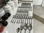 Set Of 62 Pieces Oneida Caswell Stainless Flatware Service For 11+. Fixed Price $120.00.
