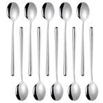 Miupoo Spoons,stainless Steel Long Handled Soup SPOONS,SILVER,10 Piece (8.7X1.... Fixed Price $32.97.
