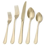 Matte Champagne Silverware Set, Stainless 20-PIECE, Gold. Fixed Price $36.43.
