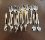 Cambridge Stainless CBS15 Lot Of 14 Pcs Pointed Tip Mcm Vintage Style. Fixed Price $24.95.
