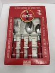 Coca-cola 16 Piece Flatware Set Coke Bottle Contour Pattern By Gibson 1997. Fixed Price $39.99.