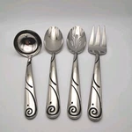 Lenox Swirl Spiral Scroll 4PC Serving Hostess Set 18/10 Stainless F1ATWARE New. Fixed Price $32.29.