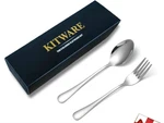 Kitware - Spoon & Fork Silverware Set, Color: Silver, 12 Piece New Open Box. Fixed Price $16.92.