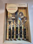 Cambridge Silversmiths Plastic Jubilee Black Service Four 20PC Set New In Box. Fixed Price $32.00.