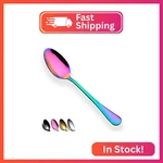 Rainbow Dinner Spoon Of 4, Berglander 7.5" Stainless Steel Titanium Plating Shin. Fixed Price $10.09.