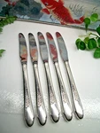 5 International Wm Rogers Gardenia Silverplate Luncheon Grille Knives 1941. Fixed Price $24.98.