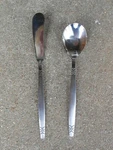 Riviera Stainless Modern Flower Sugar Spoon And Butter Knife Japan Rif 12. Fixed Price $11.00.
