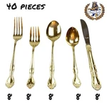 Royal Sealy Gold Plated 40 Pc Flatware Set, Over Stainless Steel, Japan. Fixed Price $70.00.