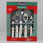 Pfaltzgraff Winterberry 20 Piece Flatware Set Service 4 Spoons Knives Forks. Fixed Price $60.00.