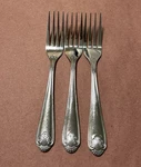 Walco / Varick Orleans Stainless Fanfare Dinner Forks Shell Handle - 3. Fixed Price $15.00.