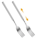 Gjinxi 2PCS Extendable Long Handle Telescoping Forks, Stainless Steel Retractabl. Fixed Price $19.95.