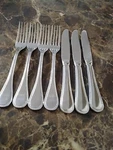 7 The Cellar CLF29 Glossy Stainless Flatware 4 Dinner Forks, 3 Knives. Fixed Price $29.99.