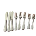 Oneida Hollis Glossy Stainless Steel Flatware Set - 8 Pieces (3 Knives, 5 Forks). Fixed Price $35.20.