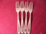 Set Of Dinner Forks Splendide Danica Satin Stainless Steel Flatware 7 3/4". Fixed Price $40.75.