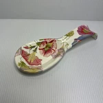 Mackenzie Childs Morning Glory Spoon Rest Floral Enamel Metal Discontinued. Fixed Price $28.00.
