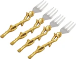 Golden Vine Forks, 5.25-INCH, Silver/gold, Set Of 4. Fixed Price $54.38.