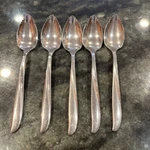 Oneida Twin Star Citrus Fruit Spoons -set Of 5 -atomic Stainless Flatware. Fixed Price $15.99.