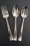 Gourmet Settings 3 Piece 18/10 Stainless Utensil 2 Serving Spoons Meat Fork. Fixed Price $26.16.