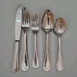Pottery Barn PBN23 Stainless 18/8 Glossy Beaded Korea Flatware 5 Place Setting. Fixed Price $64.00.