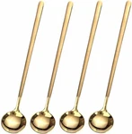 4 Pcs Long Handle Coffee Tea Spoons 6.7" Gold Stainless Steel Iced. Fixed Price $15.99.