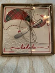 Mib Mud Pie 8 Square Santa Face Hohoho Cheese Ball Serving Plate W/knife. Fixed Price $19.99.
