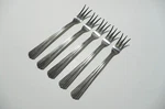 5 "RHH9" Seafood/cocktail Forks By Royal House 18-0 Stainless 6" Silverware. Fixed Price $12.95.