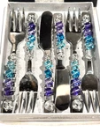 Spreader Knife 4 Forks Set Beaded Handles Wild Eye Designs 6 Piece Mini 2 Vtg. Fixed Price $54.54.
