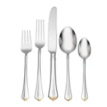 Oneida Golden Juilliard 5 Piece Fine Flatware Set, 18/10 Stainless,service For. Fixed Price $75.99.