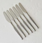 Oneida Stainless OHS295 6 Dinner Knives Black Scroll Lines Inches 1881 Rogers. Fixed Price $17.95.