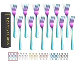 Iridescent Rainbow Set 12 Pieces Stainless Steel Salad Table Use. Fixed Price $21.50.