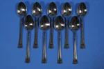 9 X International Silver INS330 Stainless Oval Soup Spoons 7/8. Fixed Price $48.58.