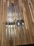 Ikea IKE-10 Flatware Set Center Groove Stainless 11 Pc. Knife Spoon Fork. Fixed Price $6.75.