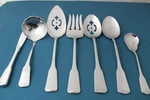 Oneida Sandhurst Serving (7PC Set) Tablespoon Pierced Ladle Fork Glossy Cube. Fixed Price $67.99.