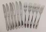 Gibson GIA10 Cortez Satin Stainless Flatware Lot 11 Pc Forks Knives Replacement. Fixed Price $16.99.