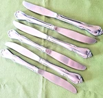 6 Dinner Knives Chateau Pattern Oneidacraft Deluxe 8 1/2" Glossy Floral. Fixed Price $18.99.